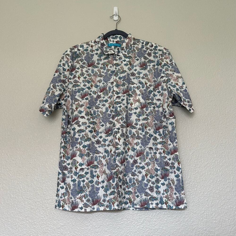 Tori Richard Honolulu Men's Hawaiian Shirt 100% Cotton Size Large Tropical Fish